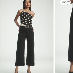 Colette wide leg cropped jeans 27 P Like New - washed black